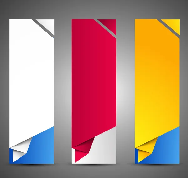 Uppsättning av origami web banners. — Stock vektor