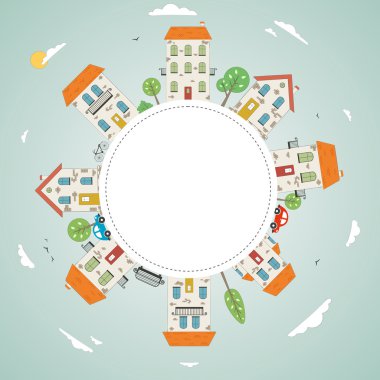 gökyüzü ile şehir. vektör