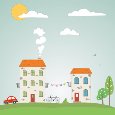 eski şehir arka plan. vektör