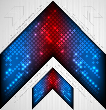 Abstract background with arrow. Pixel art. Vector