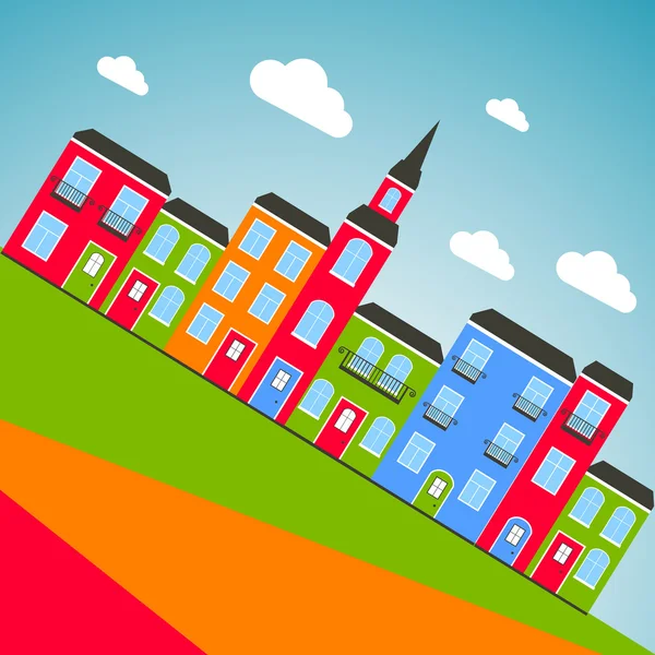 Color city background. Vector — Stockvector