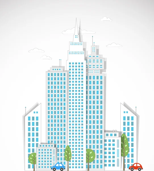 Fondo moderno de la ciudad. Vector — Vector de stock