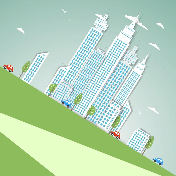 Modern city background. Vector — Stok Vektör