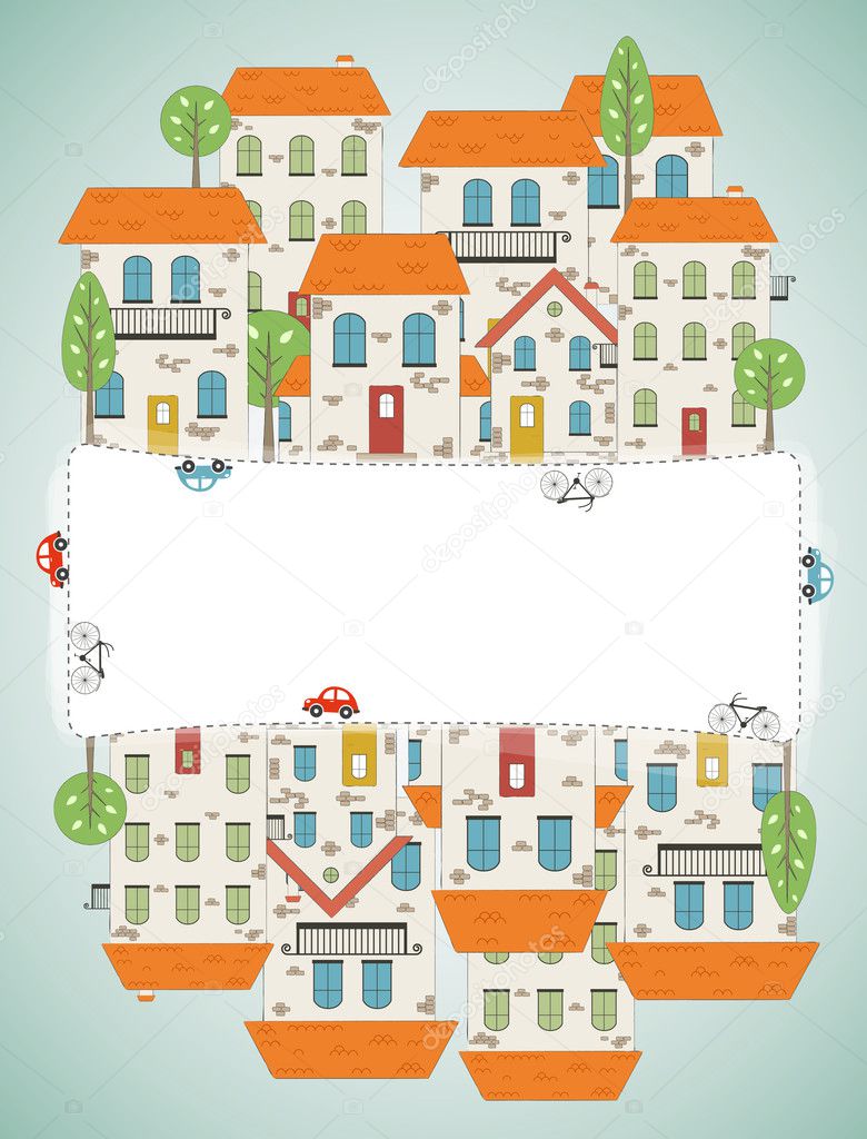 Old city background. Vector