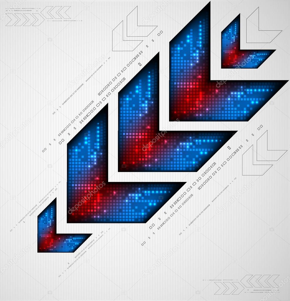 Abstract background with arrow. Pixel art. Vector