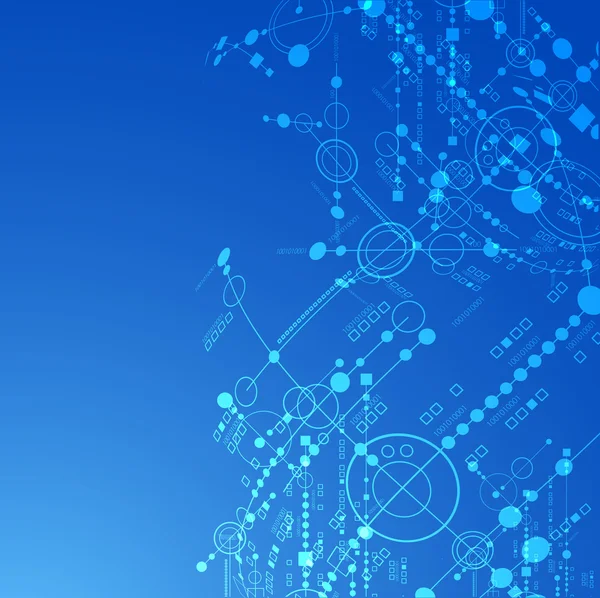 Blue technology background. Vector — Stock Vector