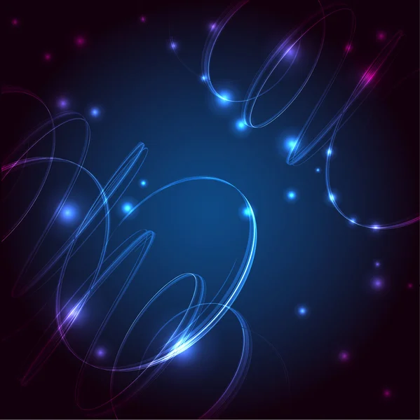 Fondo abstracto oscuro con luces brillantes. Vector — Vector de stock