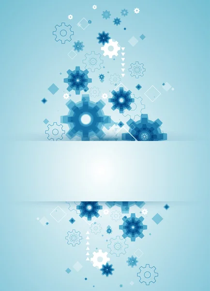 Vector abstract background with blue cogwheels. — Stock Vector