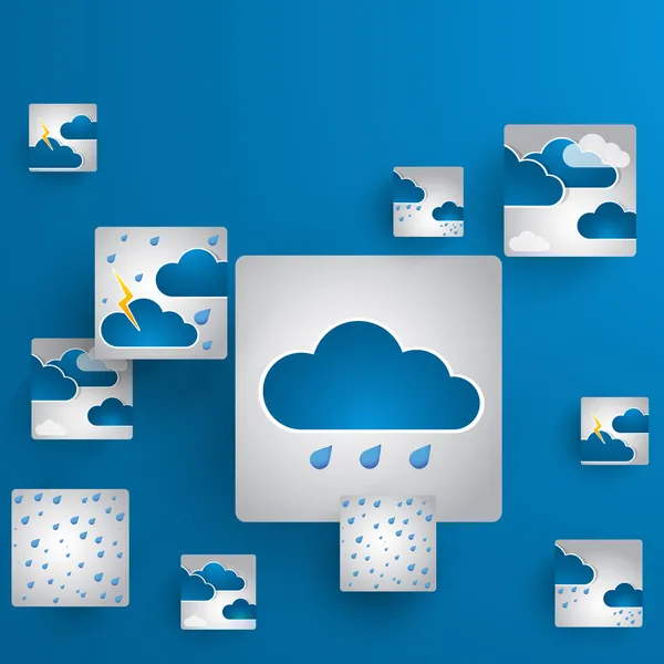 Quadratische Konzeptvektorillustration. Wetterthema. — Stockvektor