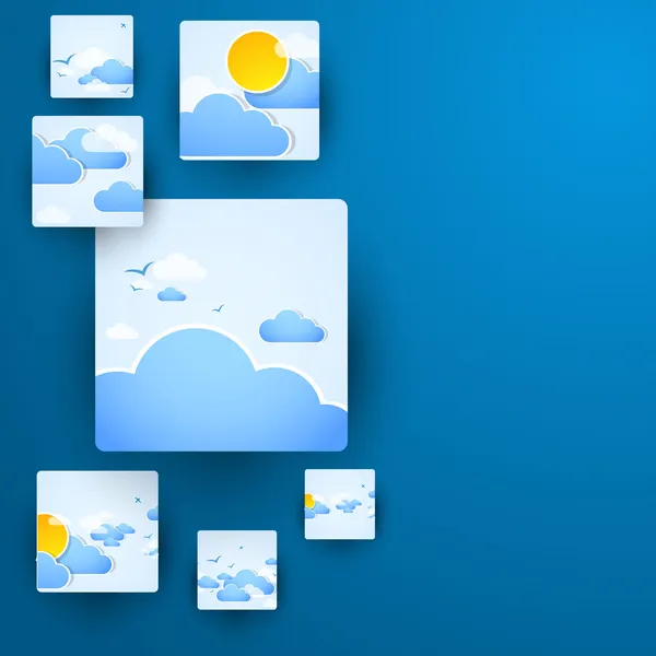 Squares Concept Vector Illustration. Weather theme. — Stock Vector