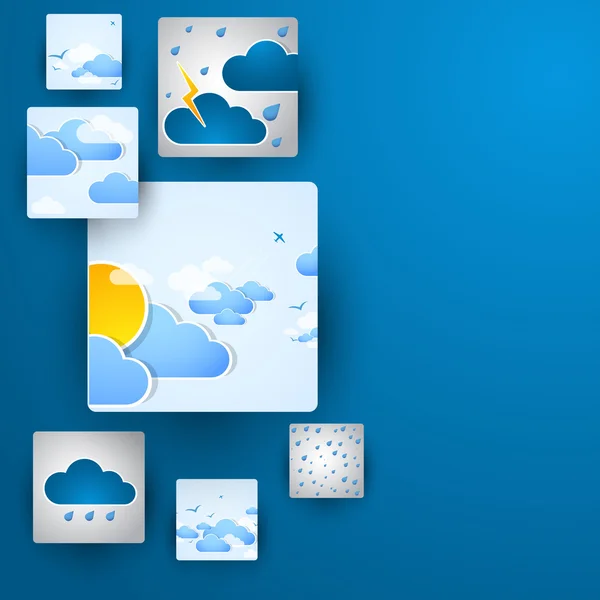 Squares Concept Vector Illustration. Weather theme. — Stock Vector