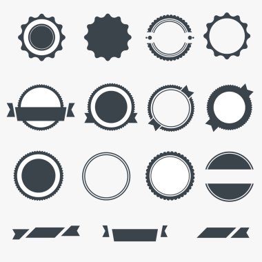 gri boş etiket kümesi. vektör