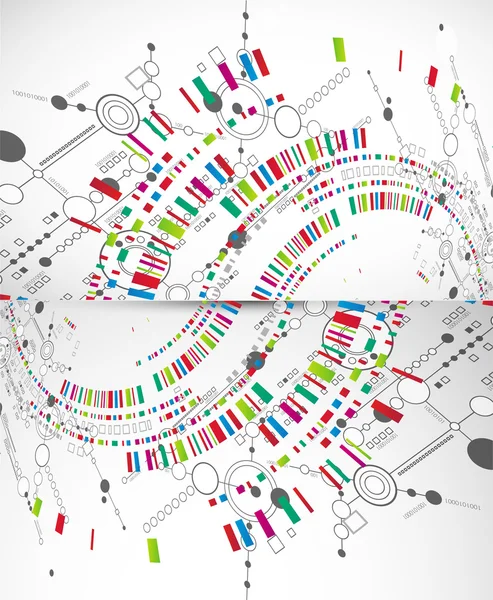 Abstract technological background with various technological elements — Stock Vector