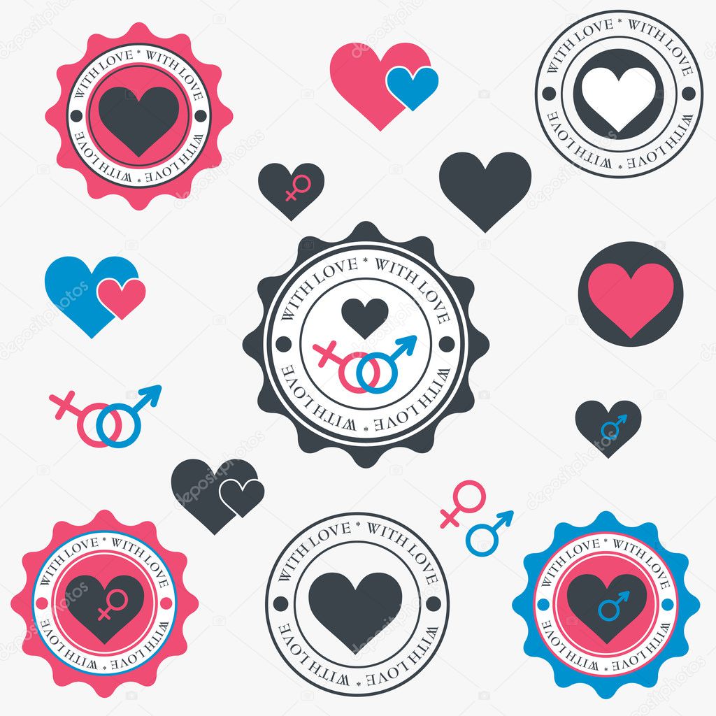 Set of heart icons. Vector