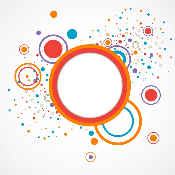 Fond abstrait avec cercle de couleur et points — Image vectorielle