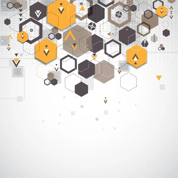 Fundo abstrato com formas hexagonais — Vetor de Stock