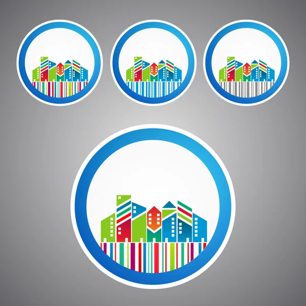 Set of town,city concept sale sticker — Stock Vector