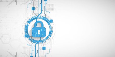 Kişisel veri güvenliği siber verileri ya da bilgi gizlilik fikrini gözler önüne serer. Renkli soyut internet teknolojisi.