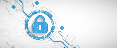 Kişisel veri güvenliği siber verileri ya da bilgi gizlilik fikrini gözler önüne serer. Renkli soyut internet teknolojisi.