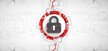 Kişisel veri güvenliği siber verileri ya da bilgi gizlilik fikrini gözler önüne serer. Renkli soyut internet teknolojisi.