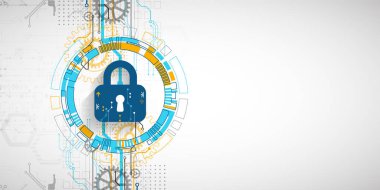 Kişisel veri güvenliği siber verileri ya da bilgi gizlilik fikrini gözler önüne serer. Renkli soyut internet teknolojisi.