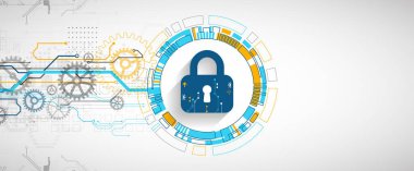 Kişisel veri güvenliği siber verileri ya da bilgi gizlilik fikrini gözler önüne serer. Renkli soyut internet teknolojisi.