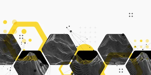 Science Technologie Moderne Fond Abstrait Utilisant Des Formes Hexagonales Illustration — Image vectorielle