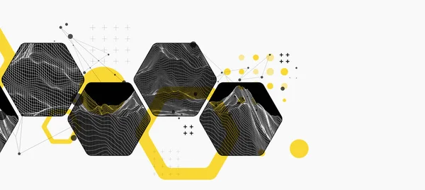 Science Technologie Moderne Fond Abstrait Utilisant Des Formes Hexagonales Illustration — Image vectorielle