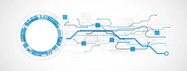 Abstrakt Teknik Koncept Kretskort Hög Dator Färg Bakgrund Vektorillustration Med — Stock vektor