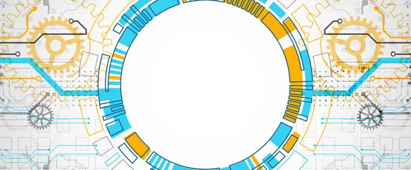 Concepto Tecnología Abstracta Placa Circuito Alto Fondo Color Computadora Ilustración — Vector de stock