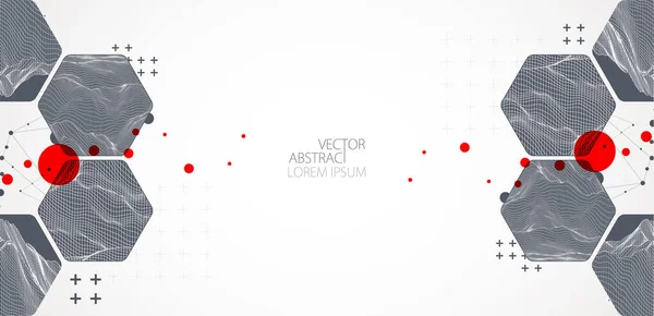 Ciencia Moderna Tecnología Fondo Abstracto Utilizando Formas Hexagonales Ilustración Superficie — Vector de stock