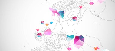 Vektör soyut coğrafi coğrafya haritası arkaplanı. Sanat Çizgisi deseni.