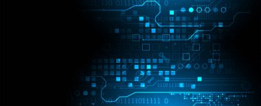 Teknolojik ve bilimsel konularda soyut bir geçmiş. Dijital kod kullanan çeşitli teknik detaylar. Vektör biçimi.