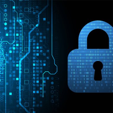 Kişisel veri güvenliği siber verileri ya da bilgi gizlilik fikrini gözler önüne serer. Renkli soyut internet teknolojisi.