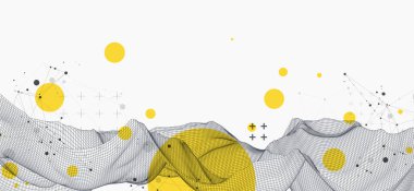 Modern bilim ya da teknoloji soyut arka plan. Siber uzay yüzey çizimi. Vektör.