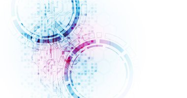 Soyut teknoloji geçmişi. İletişim konsepti, fütüristik dijital yenilik sanat arka planı. Vektör illüstrasyonu