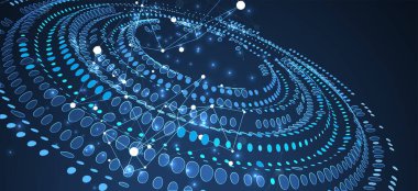 Yarıton temalı Vektör. Noktaları ve çizgileri birleştiren bilim soyut arkaplanı. 