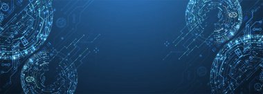 Teknolojik ve bilimsel konularda soyut bir geçmiş. Çeşitli teknik detaylar. Vektör.