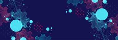 Modern bilim ya da teknoloji çark kullanarak soyut bir arkaplan. Kablo çerçeve yüzey çizimi. Vektör.