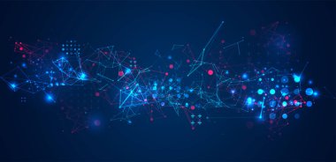 Noktaları ve çizgileri birleştiren soyut çokgen vektör arkaplanı. Pleksus etkisi dijital veri görselleştirmesi.