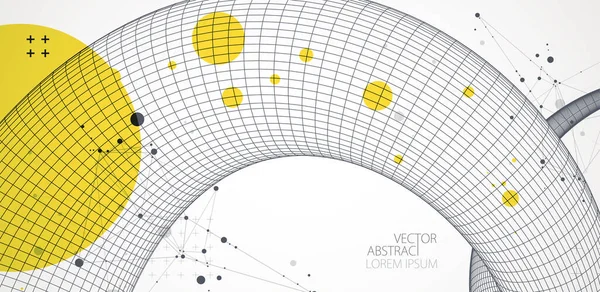 Modern Vetenskap Eller Teknik Konst Bakgrund Vektor Trådram Tentakel — Stock vektor