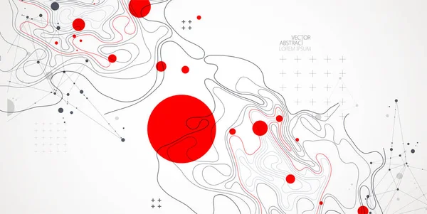 Vector Abstracto Geodesia Paisaje Topografía Mapa Fondo Línea Arte Textura — Archivo Imágenes Vectoriales
