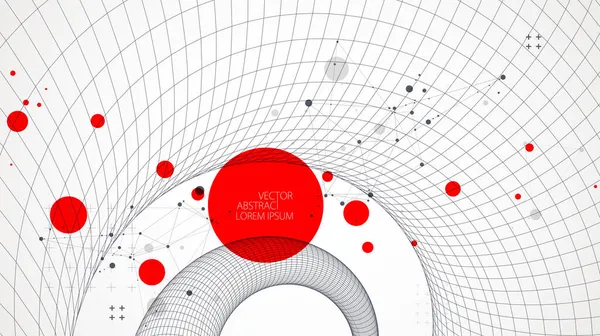 Современная Наука Техническое Искусство Векторная Спиральная Абстракция — стоковый вектор