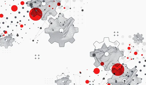 Moderne Wetenschap Technologie Abstracte Achtergrond Met Behulp Van Zeshoekig Tandwiel — Stockvector