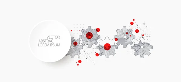 Ciencia Moderna Tecnología Fondo Abstracto Utilizando Rueda Dentada Ilustración Superficie — Archivo Imágenes Vectoriales