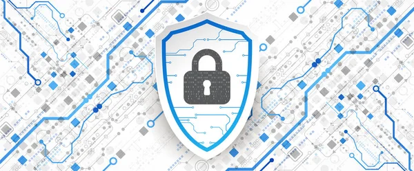 Technologisch Abstrakter Hintergrund Zum Thema Informationsschutz Und Computersicherheit — Stockvektor