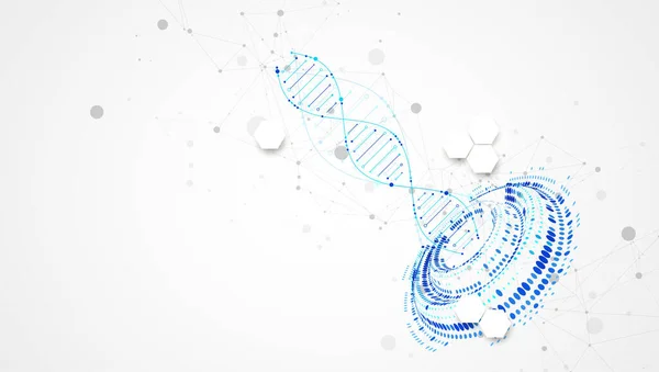 Tema Mezzitoni Vector Scienza Sfondo Astratto Con Punti Collegamento Linee — Vettoriale Stock