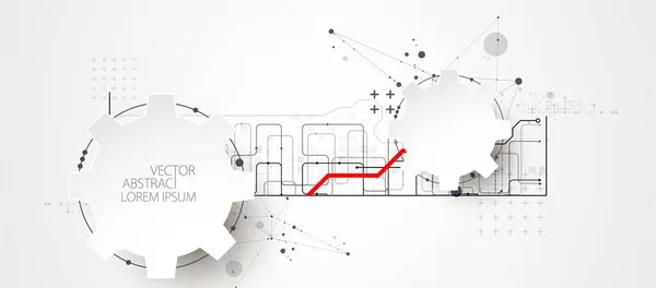 抽象技術の概念 回路基板 高いコンピュータの色の背景 コンテンツ ウェブのためのスペースを持つベクトルイラスト テンプレート ビジネス技術プレゼンテーション — ストックベクタ