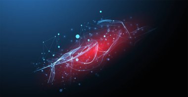 Soyut akıcı dalga çizgileri. Teknoloji, bilim ve modern konsept için tasarım öğesi.