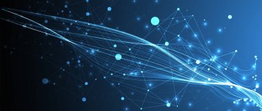 Soyut akıcı dalga çizgileri. Teknoloji, bilim ve modern konsept için tasarım öğesi.